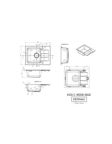 Zlewozmywak Kernau KGSC45581B1D Grey Metallic – cena