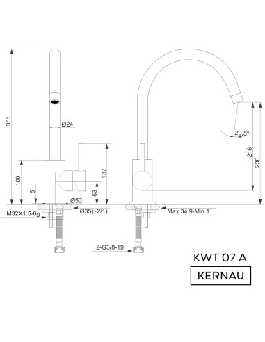 Bateria kuchenna Kernau KWT07A Deep Black – cena