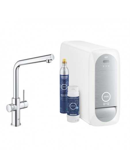 31454001 GROHE BLUE HOME ZESTAW STARTOWY Z WYLEWKĄ W KSZTAŁCIE L - widok z przodu