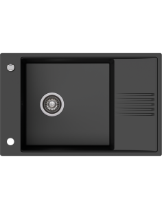 Zlew Kernau KGS D 6078 1B1D Deep Black - widok z przodu