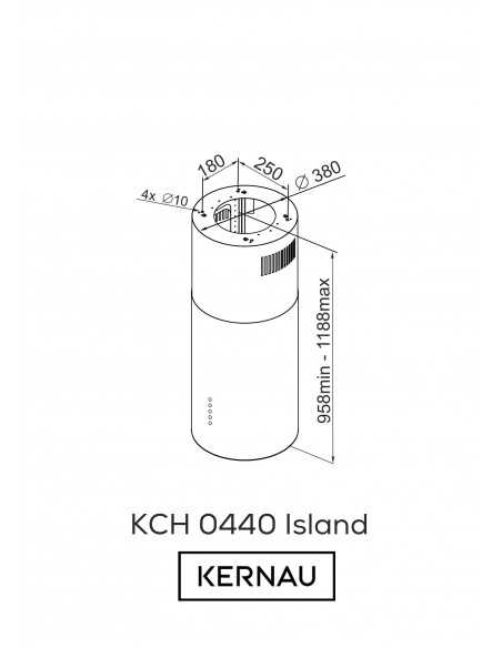 Okap Kernau KCH 0440 Gold Island - panel sterowania gestem