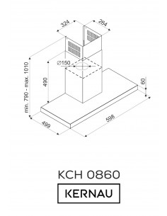 Okap Kernau KCH 0860 B Gold - widok z przodu 2