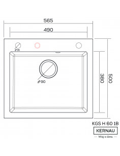 Kernau KGSH 60 1B Deep Black - widok z przodu 2