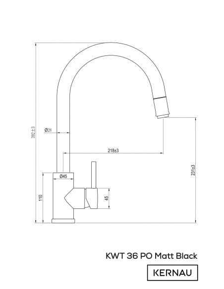 Kernau KWT 36 PO Matt Black - widok z tyłu