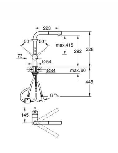 Grohe Bateria Vento 30436000 chrom - szczegóły produktu