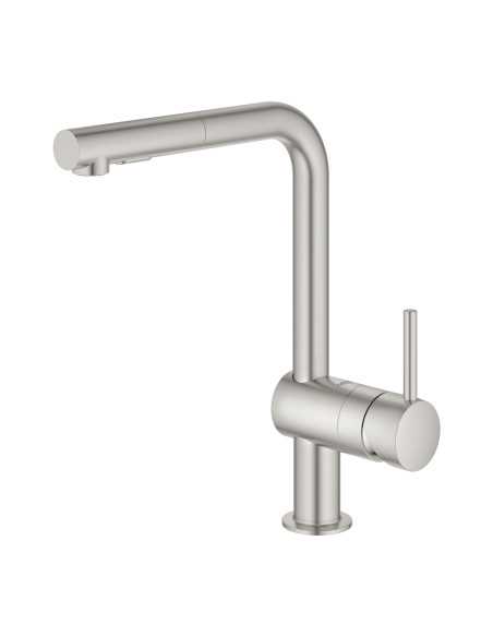 Grohe Bateria Vento 30437DC0 stal nierdzewna - widok z przodu