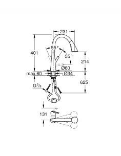 Grohe Bateria Scala 30440000 chrom - widok z przodu 2