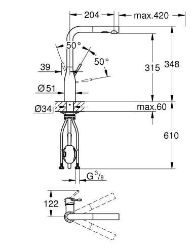 Grohe Bateria Accent 30432000 chrom - szczegóły produktu