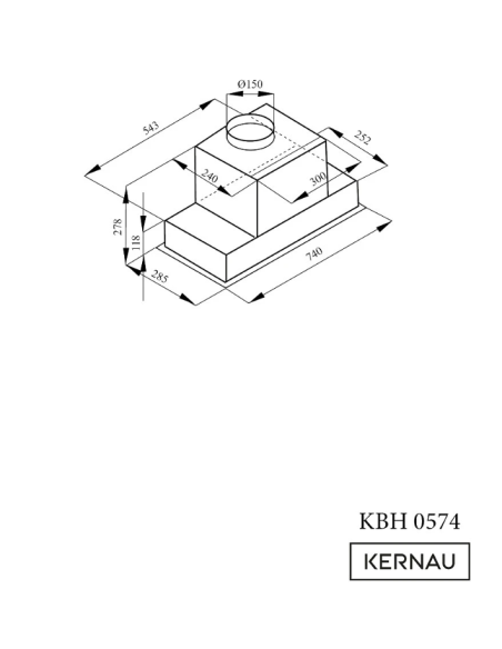 Okap do zabudowy Kernau KBH 0574 B BLDC Glass 74cm Czarny - panel sterowania gestem