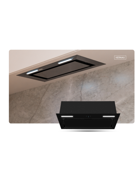 Okap do zabudowy Kernau KBH 0574 B BLDC Glass 74cm Czarny - oświetlenie LED