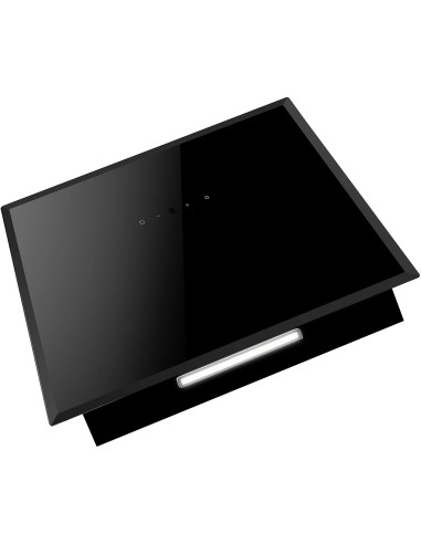 Okap kominowy Amica OKP6558S STUDIO 625m3/h FrameOn Timer 60cm Czarny - widok z boku