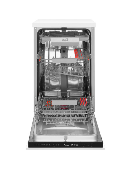 Zmywarka Amica DIM46B6EBOC STUDIO SteamPower MaxiSpace3 Autootwieranie Zawiasy ślizgowe 45cm - widok z boku