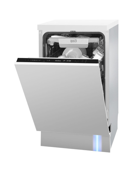Zmywarka Amica DIM46B6EBOC STUDIO SteamPower MaxiSpace3 Autootwieranie Zawiasy ślizgowe 45cm - widok z tyłu
