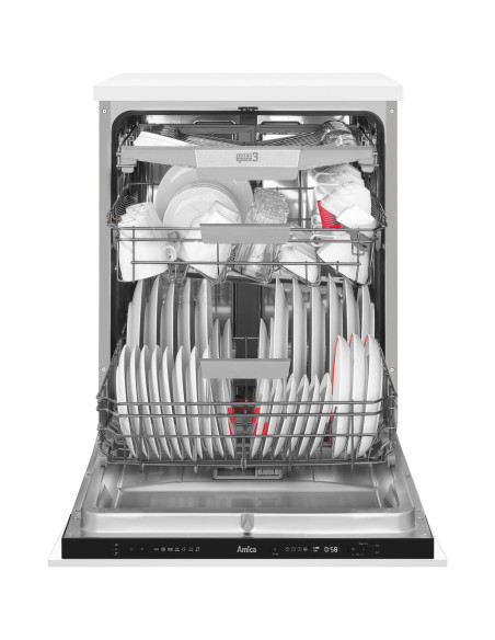 Zmywarka Amica DIM66B7EBONC STUDIO SteamPower MaxiSpace3 Autootwieranie Zawiasy ślizgowe 60cm - widok z boku