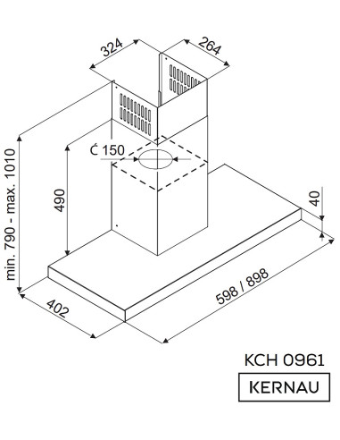 Okap Kernau KCH 0961 B Kitchen Connect - panel sterowania gestem