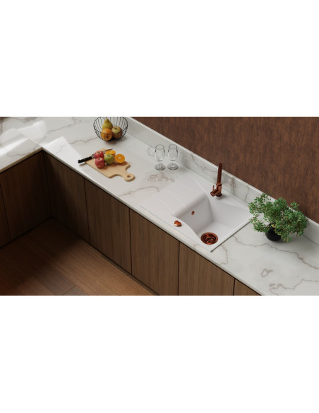 Zlew Kernau KGSO 4565 1B1D Pure White - widok z boku