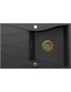Zlew Kernau KGSO 6078 1B1D Deep Black - widok z przodu 2