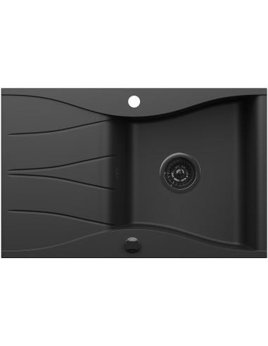 Zlew Kernau KGSO 6078 1B1D Deep Black - widok z boku