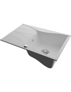 Zlew Kernau KGSO 6078 1B1D Pure White - widok z przodu 2