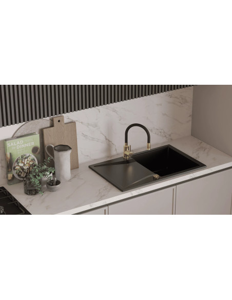 Zlew Kernau KGSJ 5079 1B1D Deep Black - widok z boku
