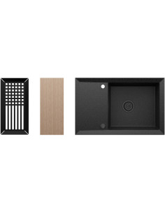 Zlew Kernau KGS Y 6078 1B1D Black Metallic - widok z przodu