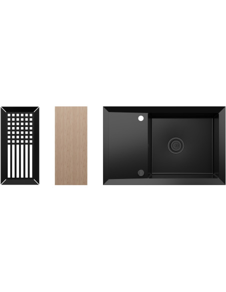 Zlew Kernau KGS Y 6078 1B1D Deep Black - widok z przodu