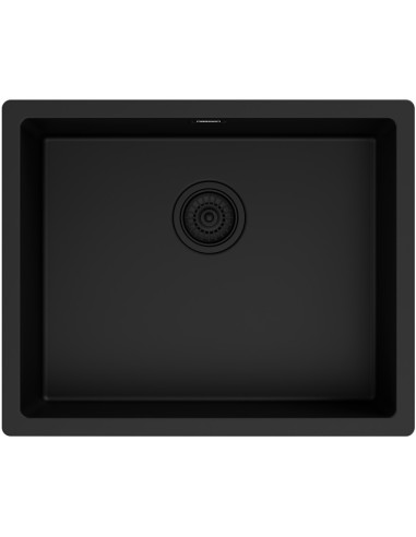 Zlew stalowy KSS U 61.1 1B SS MATT BLACK - widok z boku