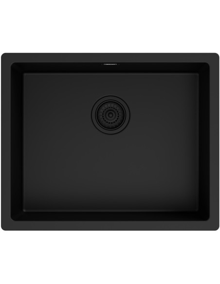 Zlew stalowy KSS U 61.1 1B SS MATT BLACK - widok z boku