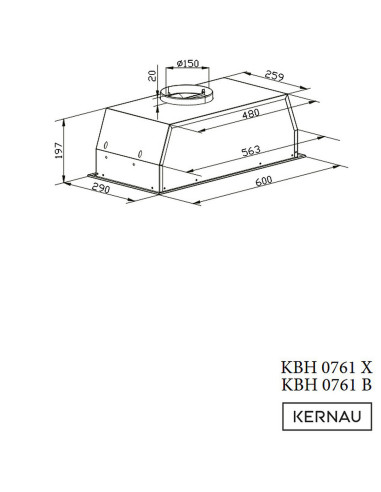 Okap Kernau KBH 0761 B - widok z boku