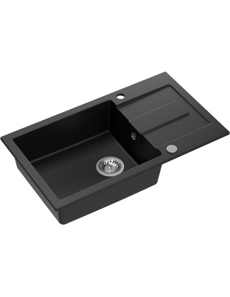 Zlew Kernau KGS K 6078 1B1D Deep Black - widok z boku