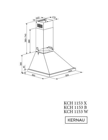 Okap Kernau KCH 1153 B - widok z boku