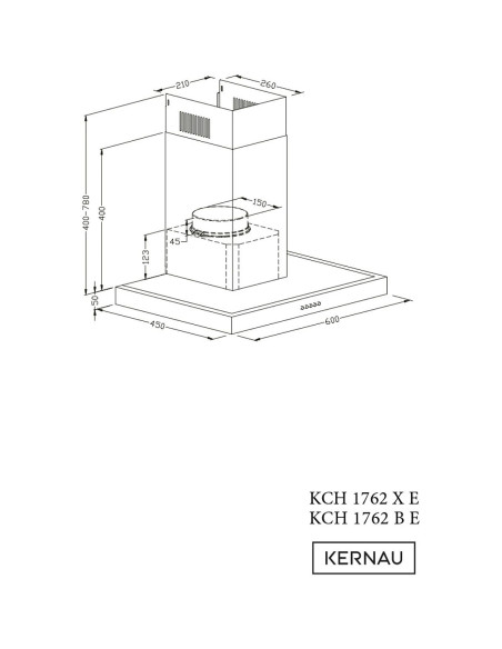 Okap Kernau KCH 1762 X E - widok z boku
