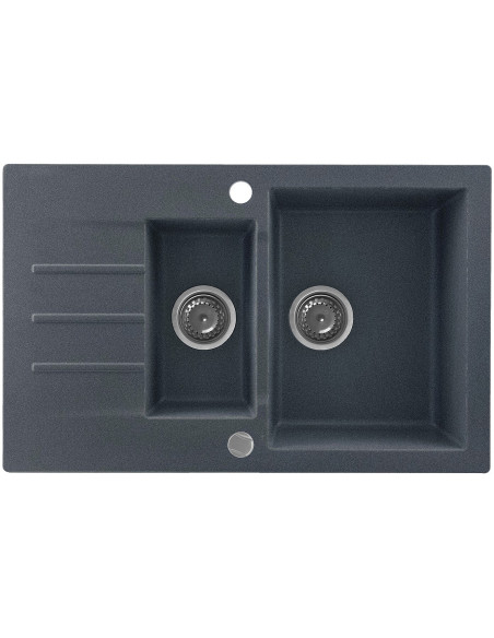 Zlew Kernau KGSA 6079 1,5B1D Graphite - widok z przodu