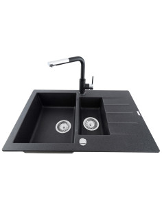 Zlew Kernau KGSA 6079 1,5B1D Graphite - widok z przodu 2